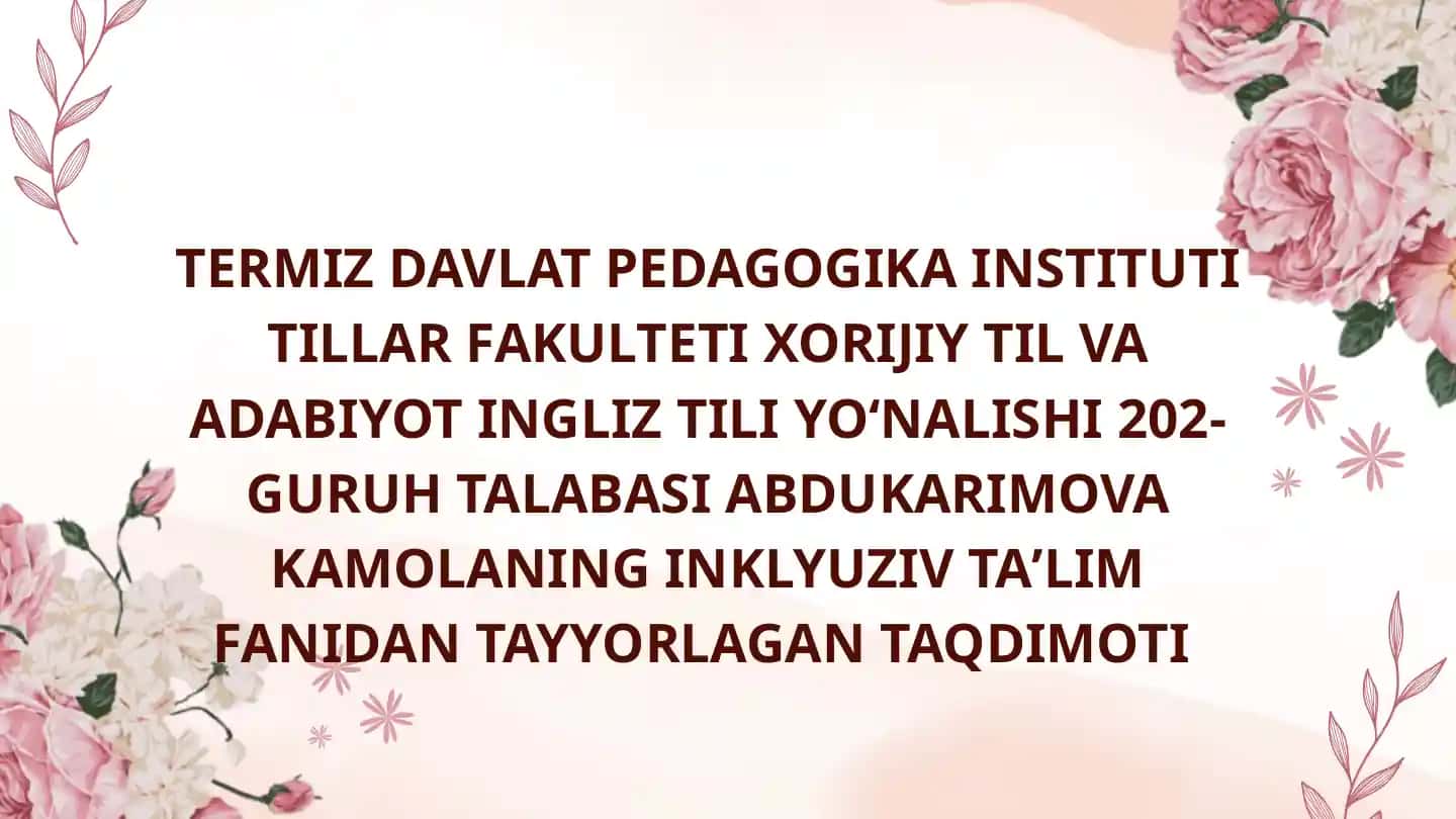 Alohida yordamga muhtoj bolalarda rivojlanishdagi nuqsonining chuqurligi va tuzilishiga qarab inklyuziya modellarini tanlash