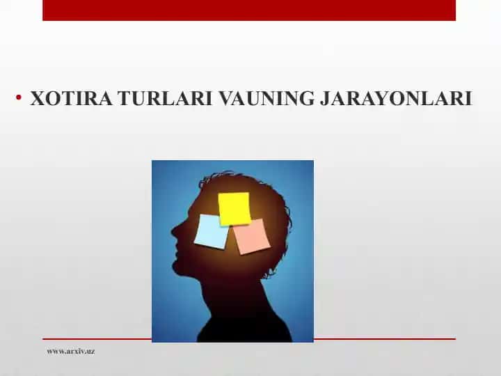 Xotira Turlari vauning jarayonlari