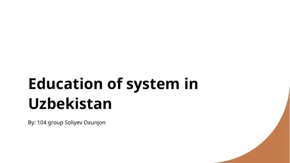 Uzbekistan's Education System