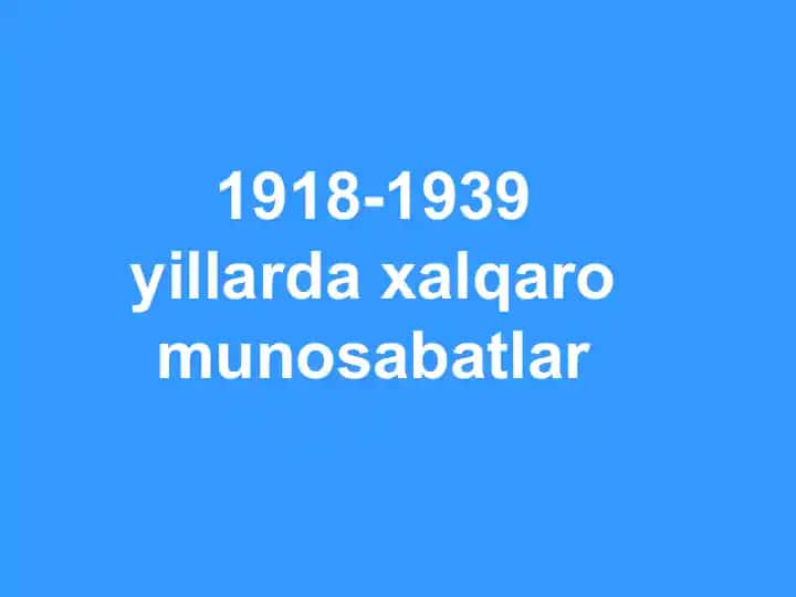 Xalqaro Munosabatlar