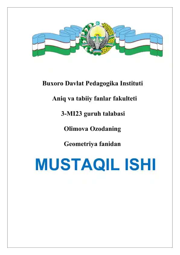 Geometriya fanidan masalalar