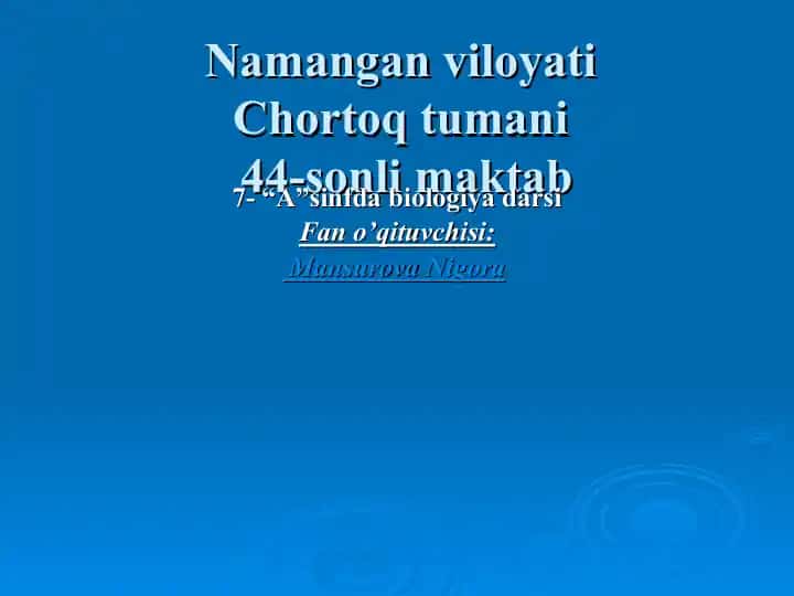 Biologiya fan o‘qitish musobaqasi
