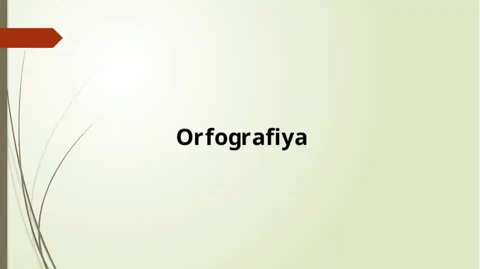 Orfografiya