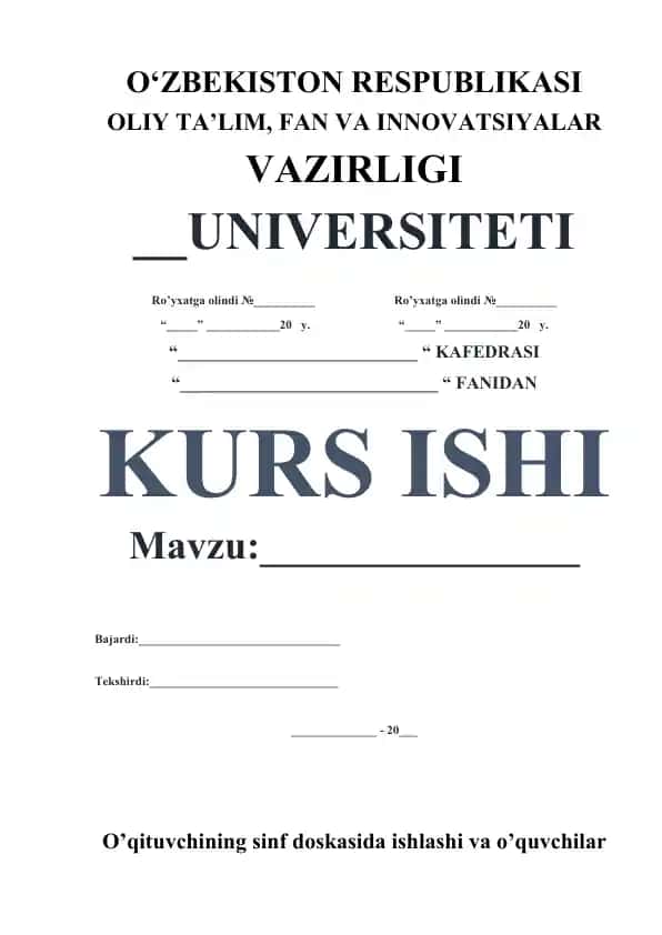 Chizmachilik darslarini tashkil etish va metodik qo‘llanma