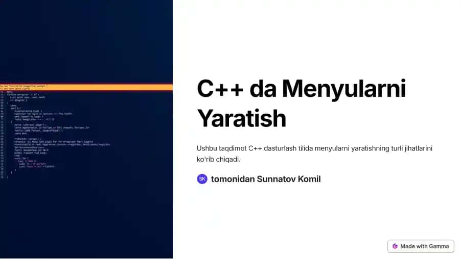 Menyularni yaratish