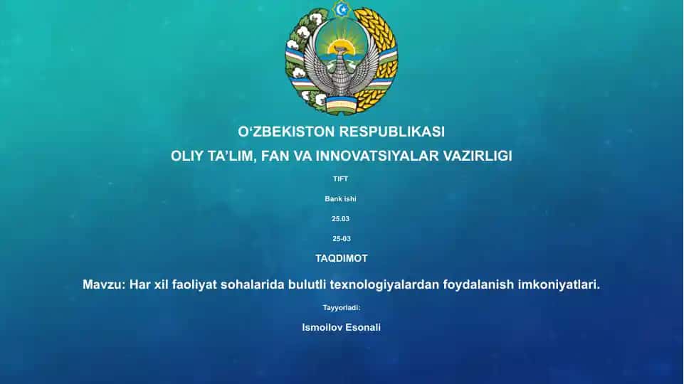 Bulutli texnologiyalardan foydalanish imkoniyatlari