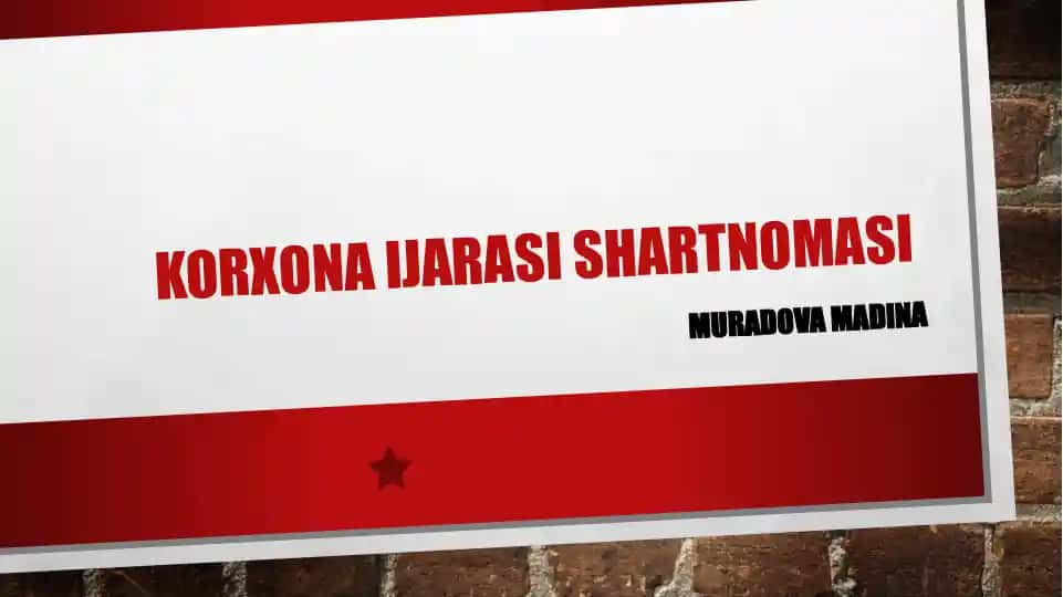 KORXONA ijarasi shartnomasi