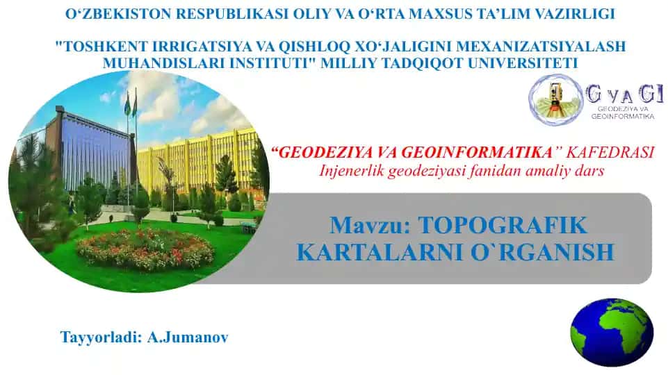 Karta, Plan va Profil to`g`risida tushuncha