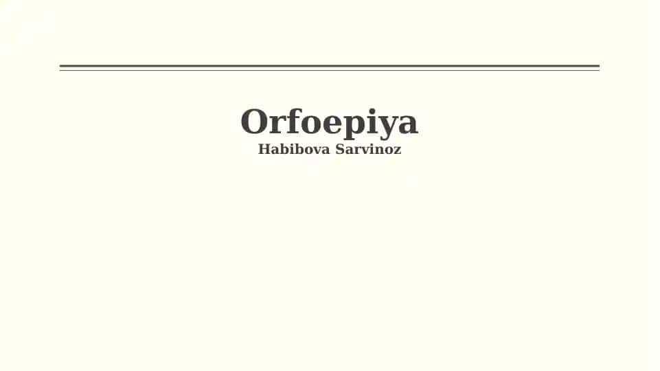Orfoepiya