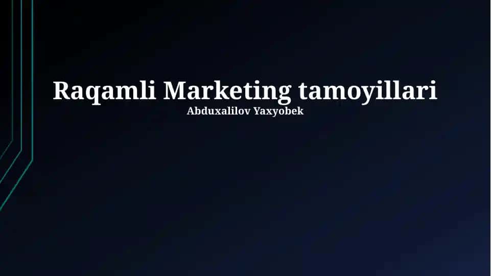 Raqamli Marketing tamoyillari
