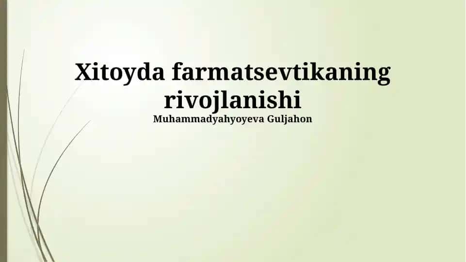 Xitoyda Farmatsevtikaning Rivojlanishi