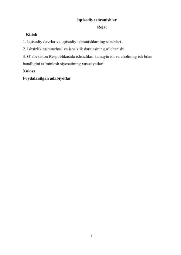 Iqtisodiy tebranishlar