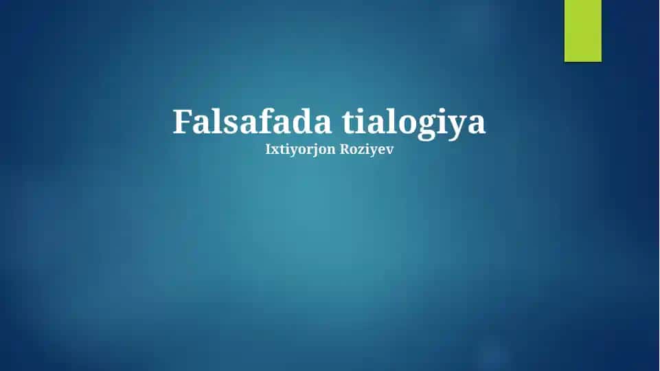 Falsafada tialogiya