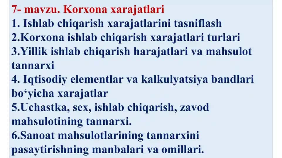 Korxonaxarajatlari