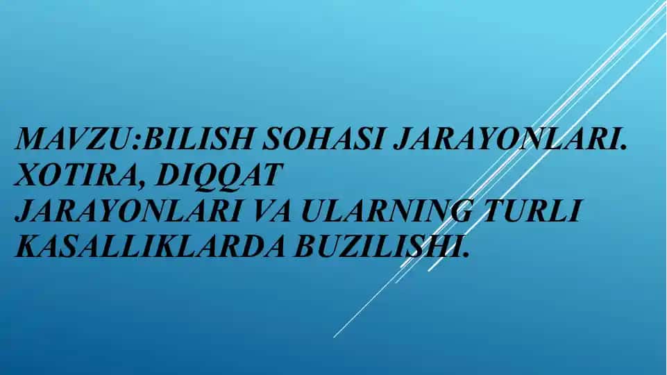 Diqqatning ruhiy faoliyati