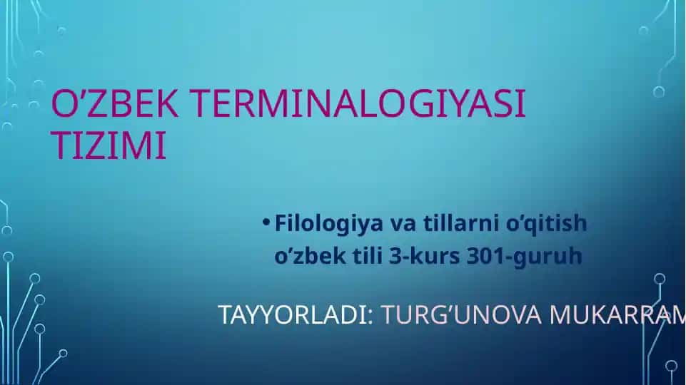 O‘zbek terminalogiyasi tizimi