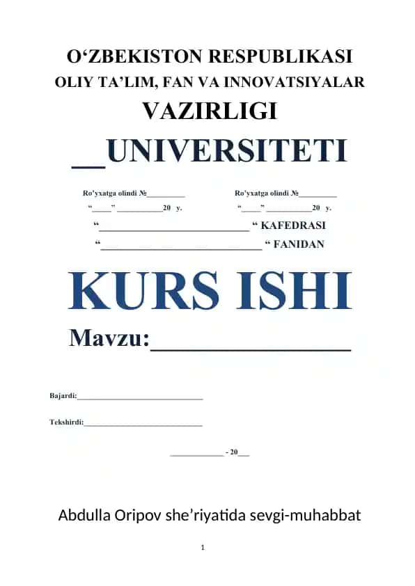 Abdulla Oripov she’riyatida sevgi-muhabbat mavzulari