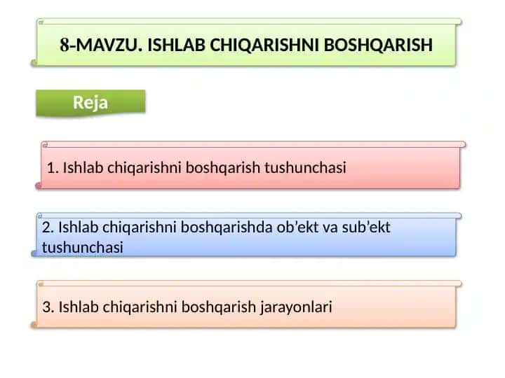 Ishlab chiqarishni boshqarish