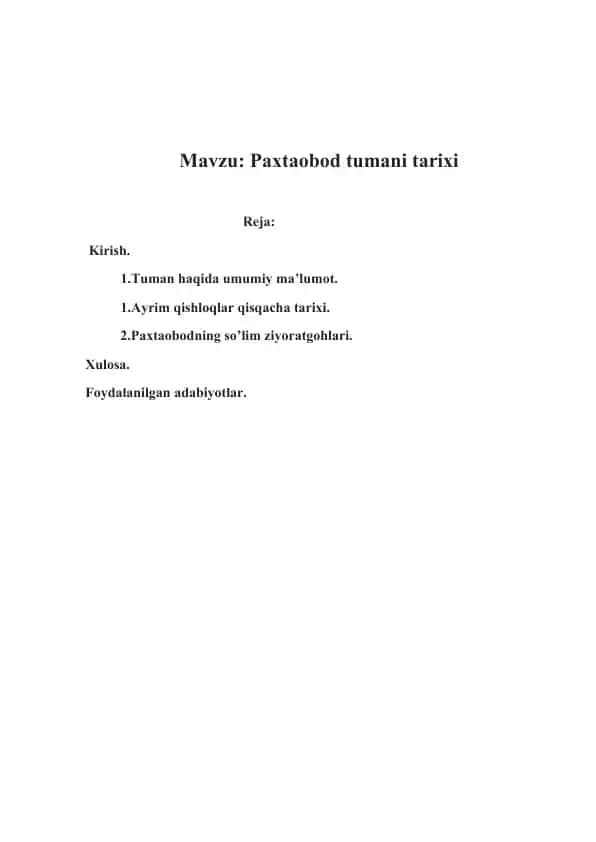 Paxtaobod tumani tarixi