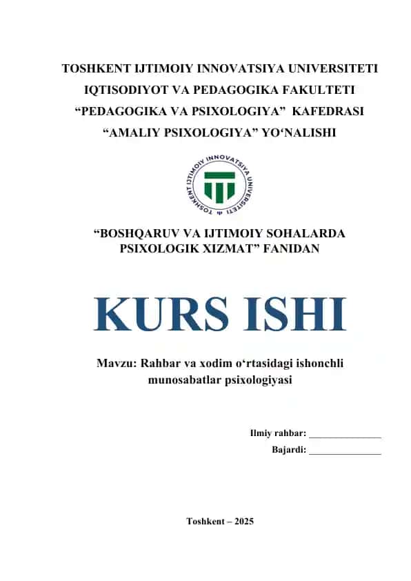 Rahbar va xodim o‘rtasidagi ishonchli munosabatlar psixologiyasi