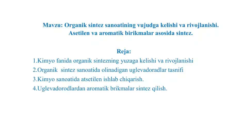 Organik sintez san'ati