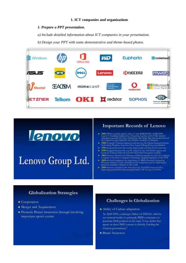 ICT companies and organizations