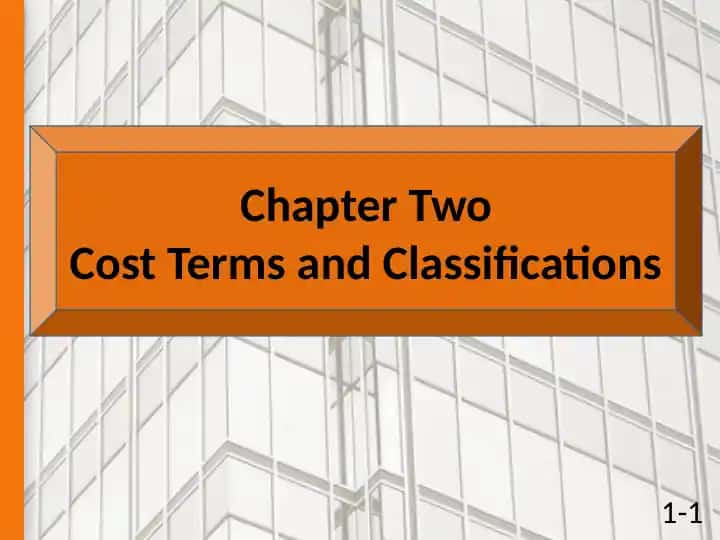 Cost Terms and Classifications