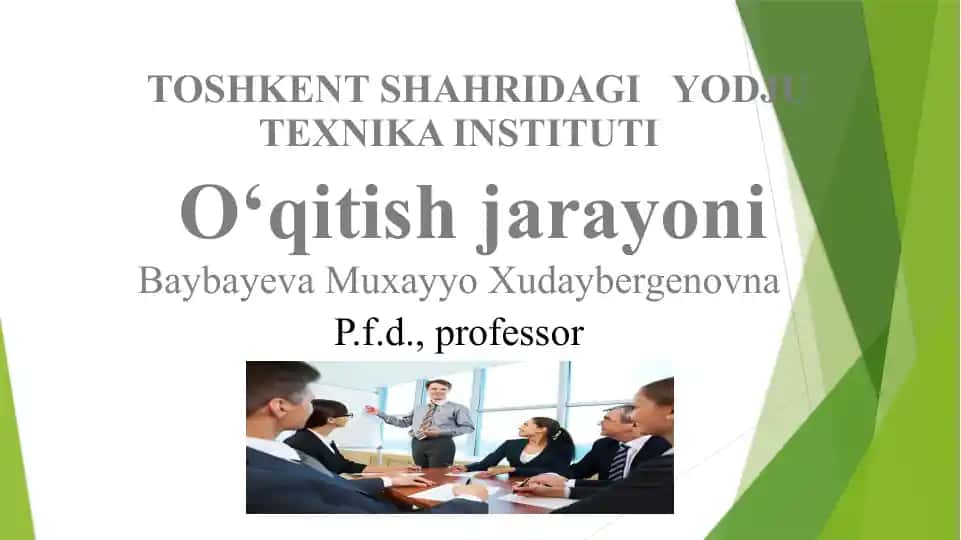 O‘qitish jarayoni