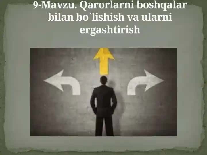 Qarorlarni boshqalar bilan bo‘lishish va ularni ergashtirish