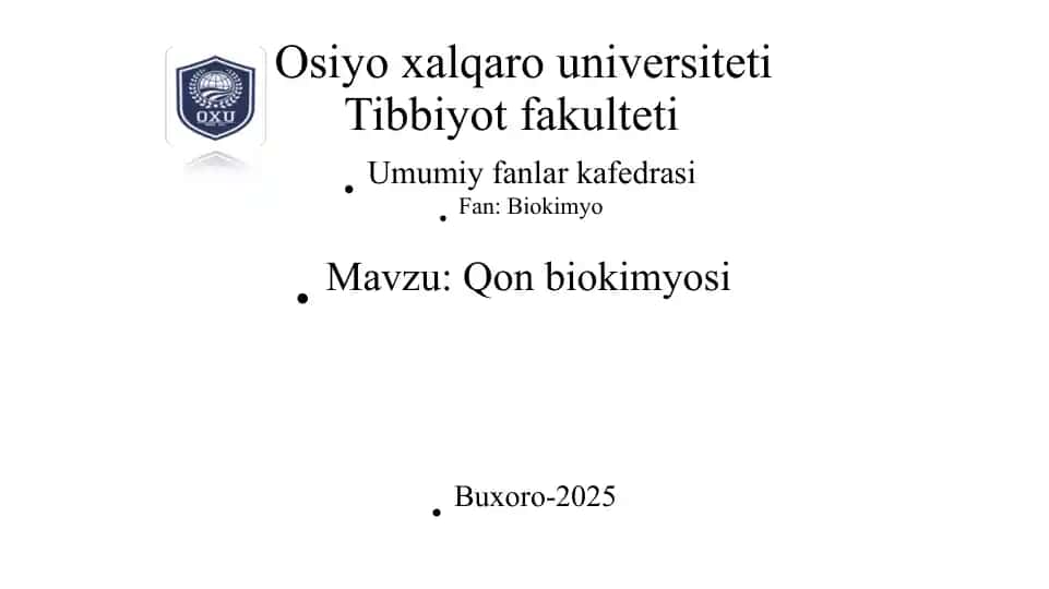 Qon biokimyosi