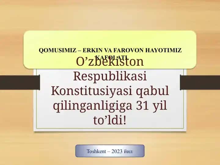O'zbekiston Respublikasi Konstitutsiyasi