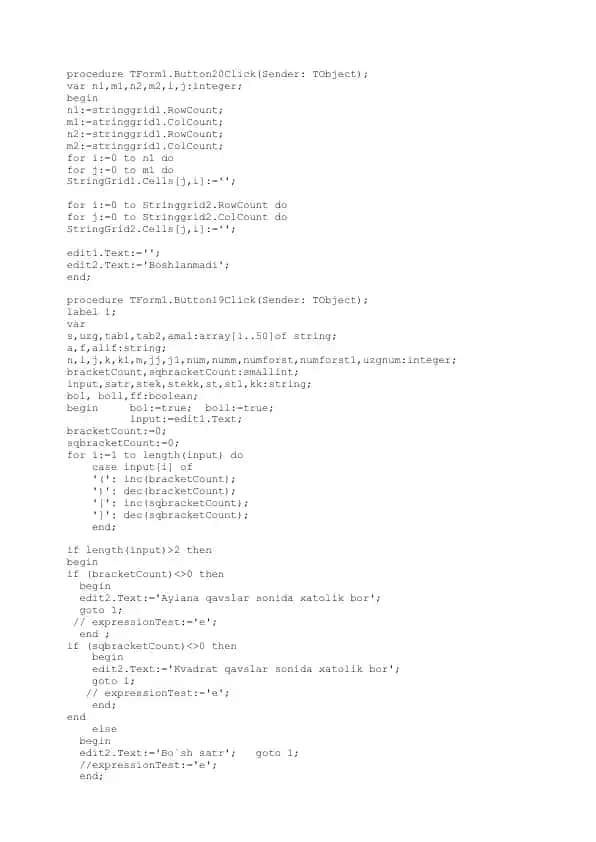 Delphi Dasturlash tilida grafik interfeys tuzilmasi