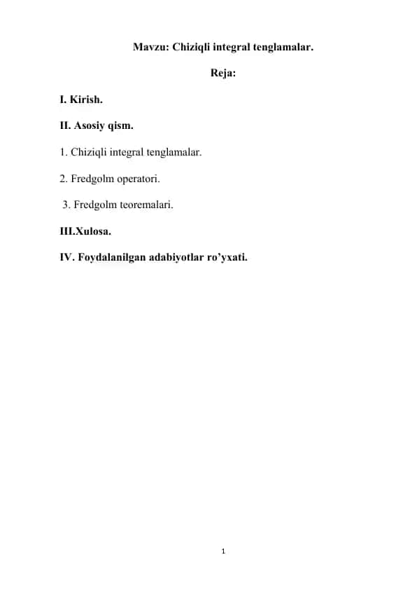 Chiziqli integral tenglamalar