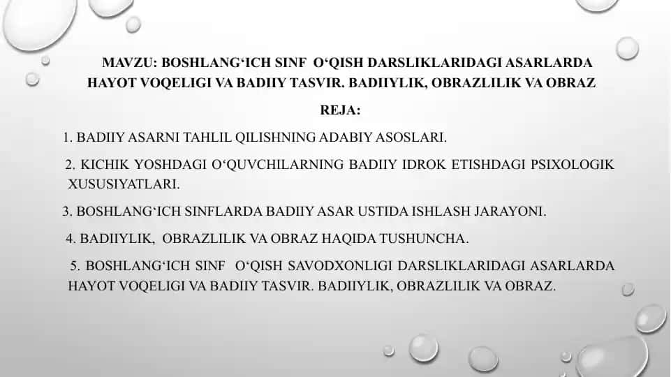 BADIY ASARLARDA HAYOT VOQELIGI VA BADIIY TASVIR