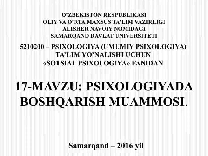 SOTSIAL PSIXOLOGIYA