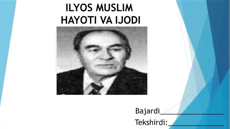 ILYOS MUSLIM HAYOTI VA IJODI