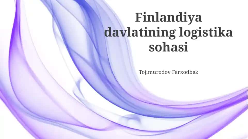 Finlandiya davlatining logistika sohasi