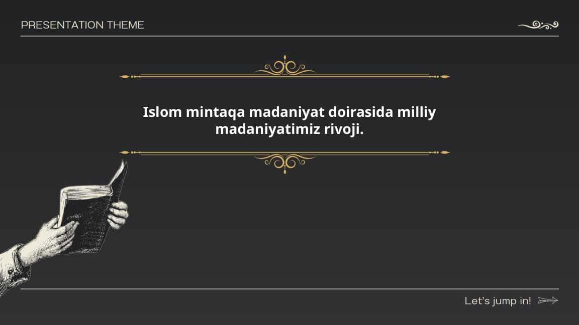 Islom mintaqa madaniyat doirasida milliy madaniyatimiz rivoji