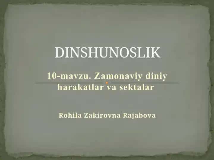 Zamonaviydiniy harakatlar va sektalar
