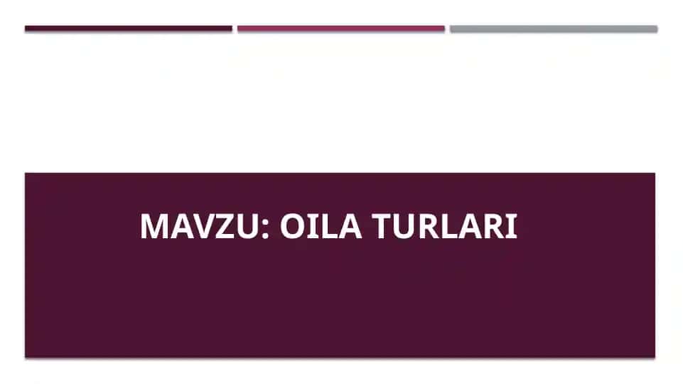 Oila turlari
