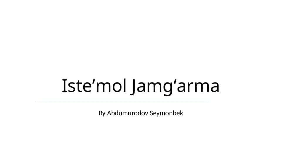 Isteʼmol Jamgʻarma