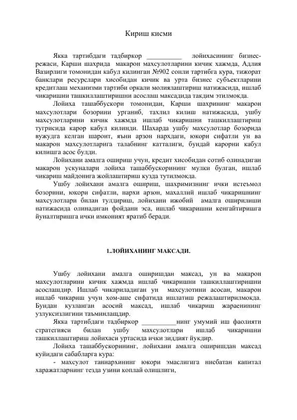 Un va makaron mahsulotlari