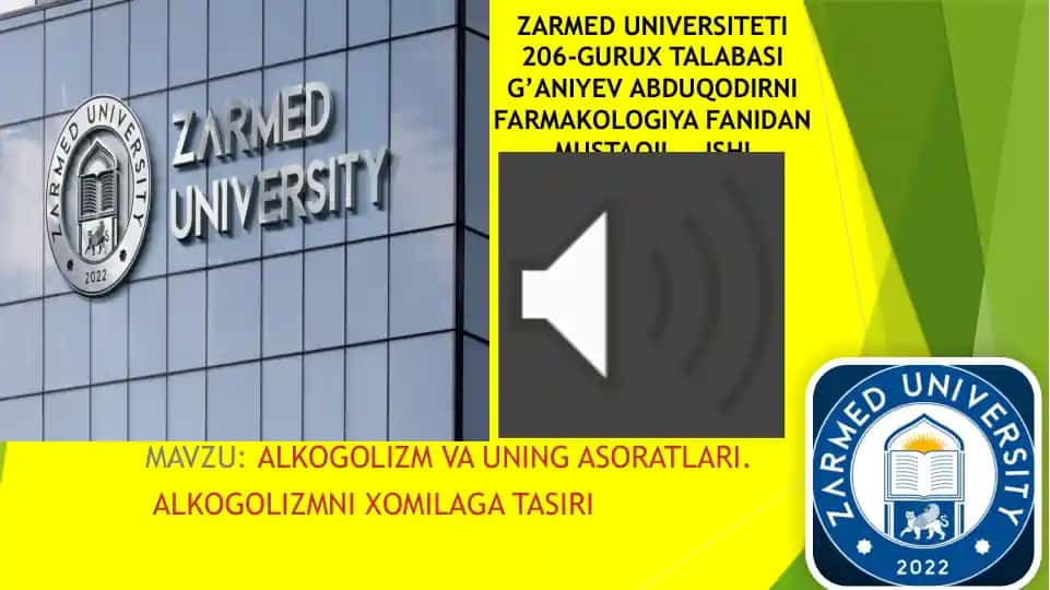 ALKOGOLIZM VA UNING ASORATLARI