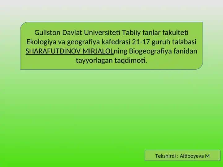 Biosfera va inson faoliyati