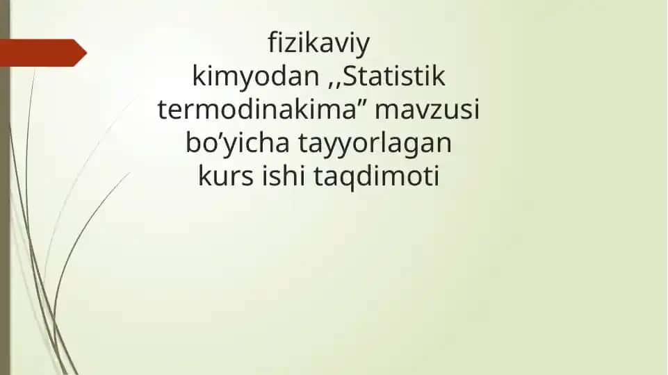 Statistik termodinamika