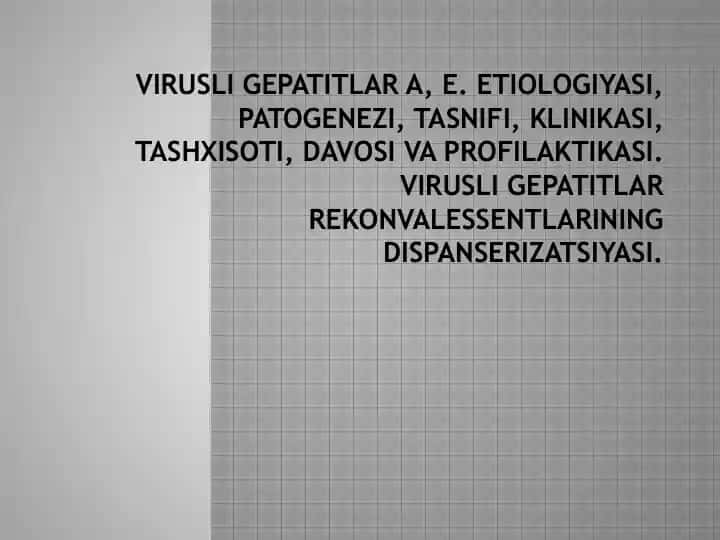 Virusli gepatitlar A, E