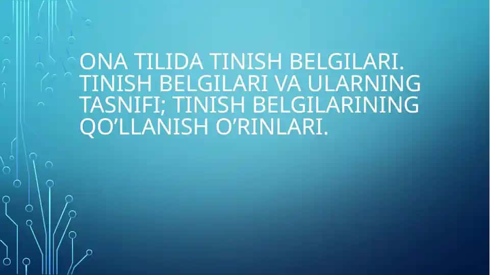 Tinish belgilari