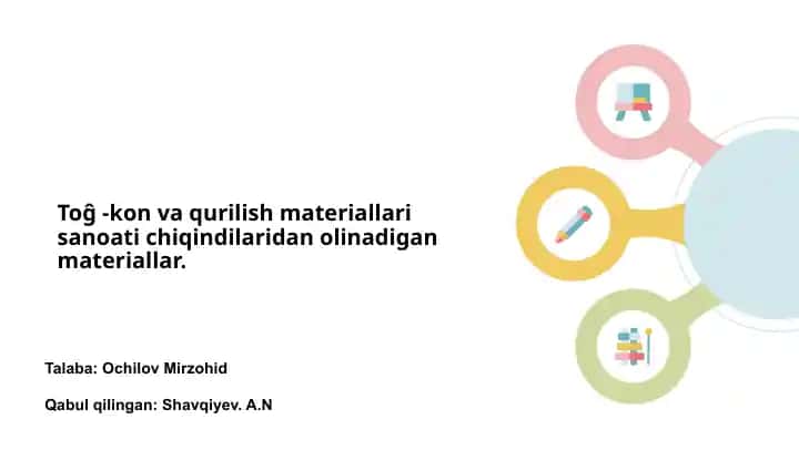 Tog'-kon va qurilish materiallari sanoati chiqindilaridan olinadigan materiallar