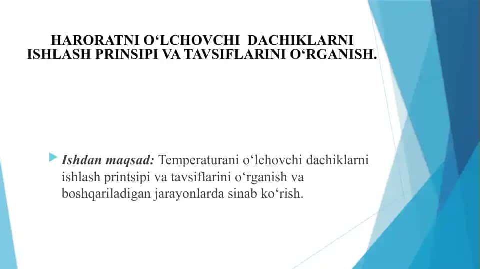 Haroratni o‘lchovchi dachiklar