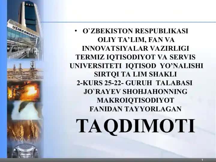 SIRTQI TA LIM SHAKLI (MAKROIQTISODIYOT FANI)
